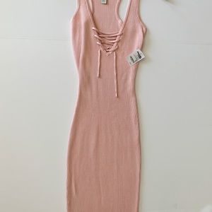 Over the knee ribbed dress